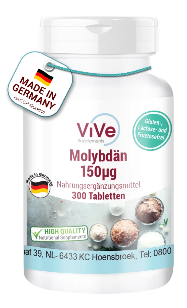 Molybdän 150µg - 300 Tabletten | Vive Supplements