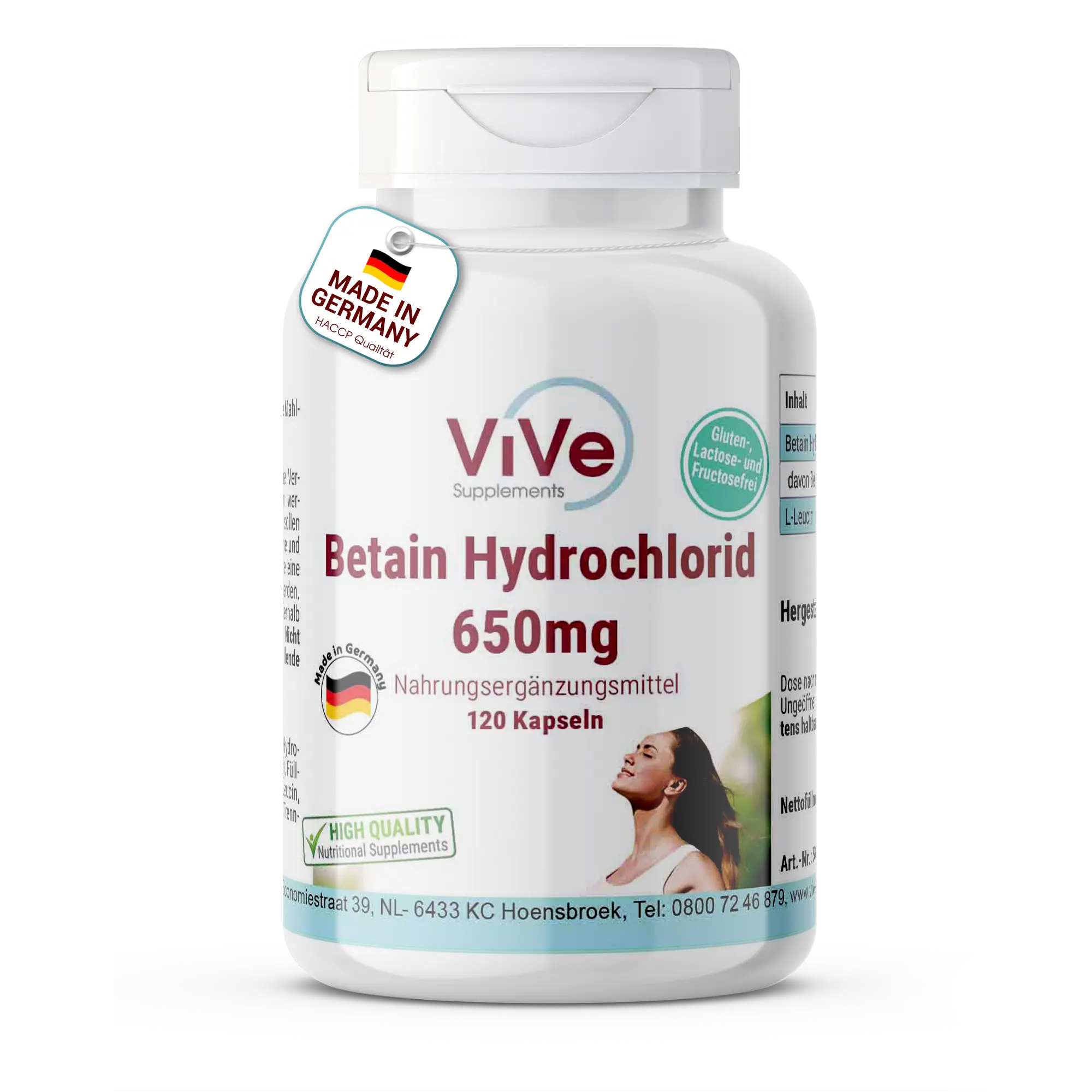 Betaine Hydrochloride 650mg
