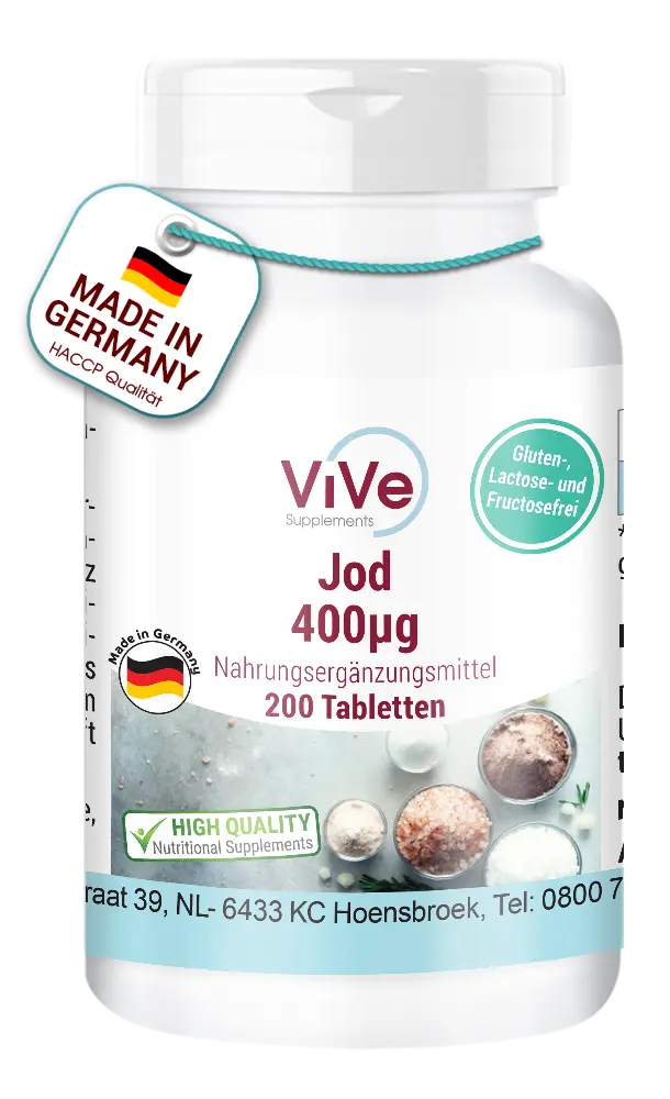 Jod 400μg - 200 Tabletten | Vive Supplements