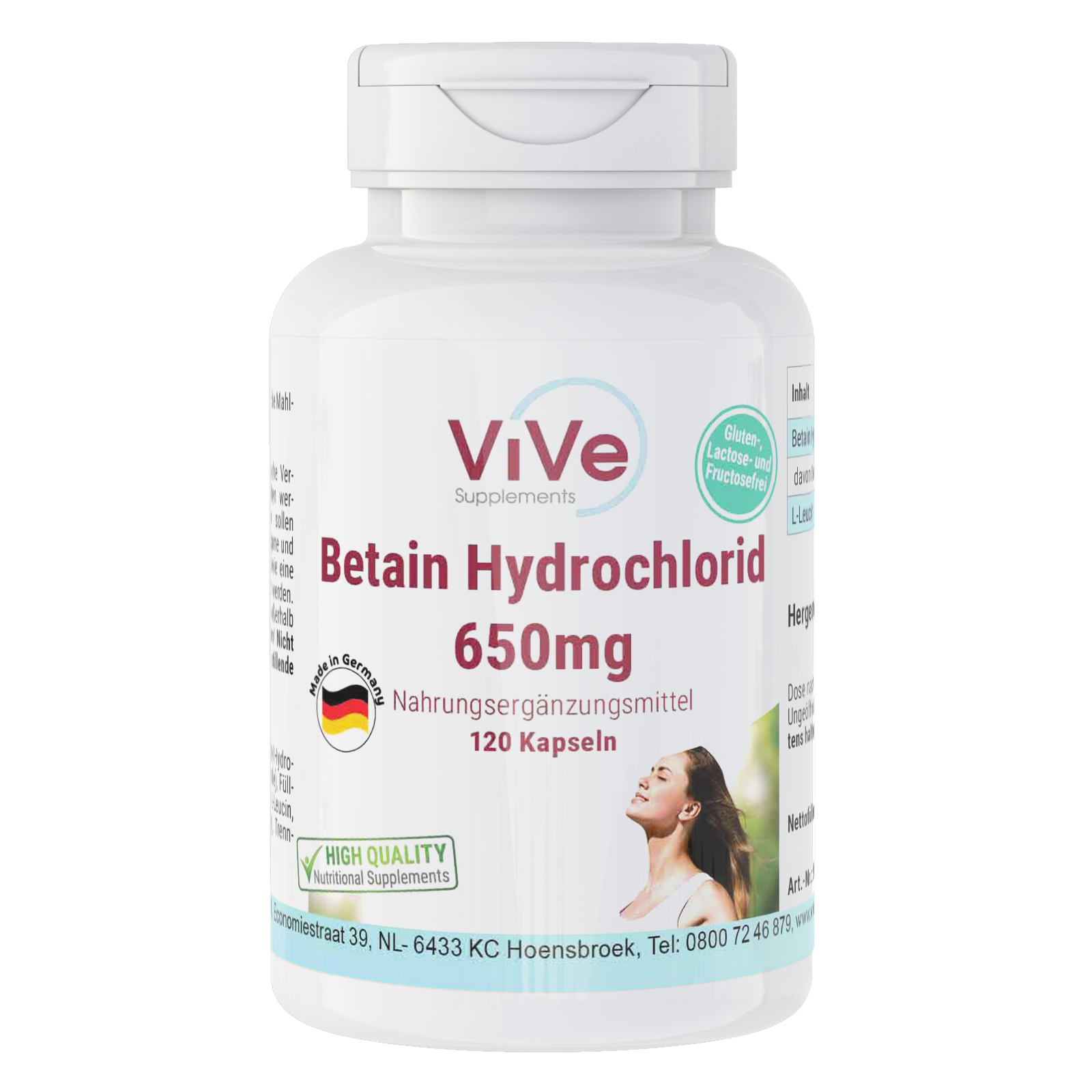Betain Hydrochlorid 2600mg | Vive Supplements