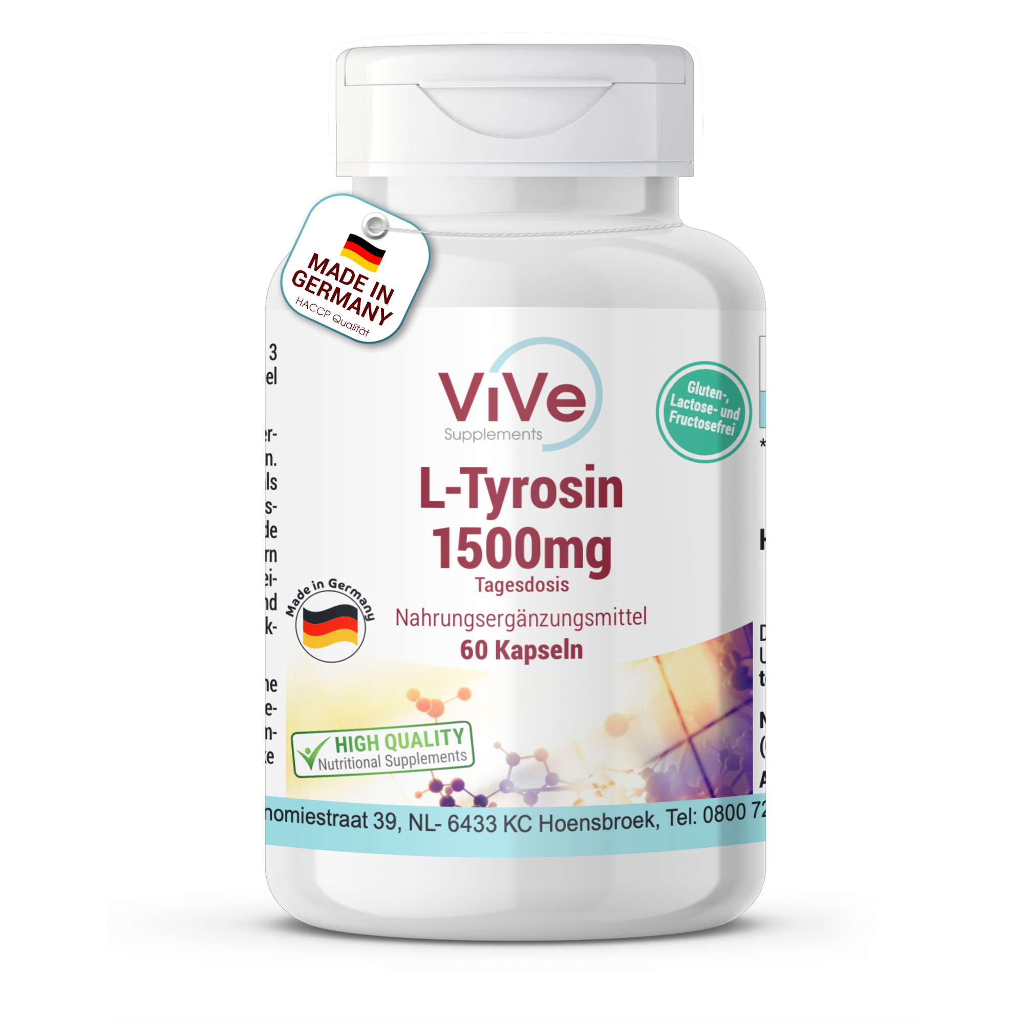L-Tyrosin 1500mg - 60 Kapseln | Vive Supplements