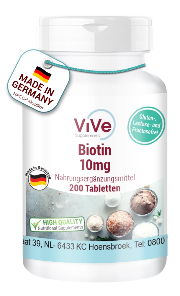 Biotin 10mg 200 Tabletten | Vive Supplements Biotin 10mg 200 Tabletten | Vive Supplements