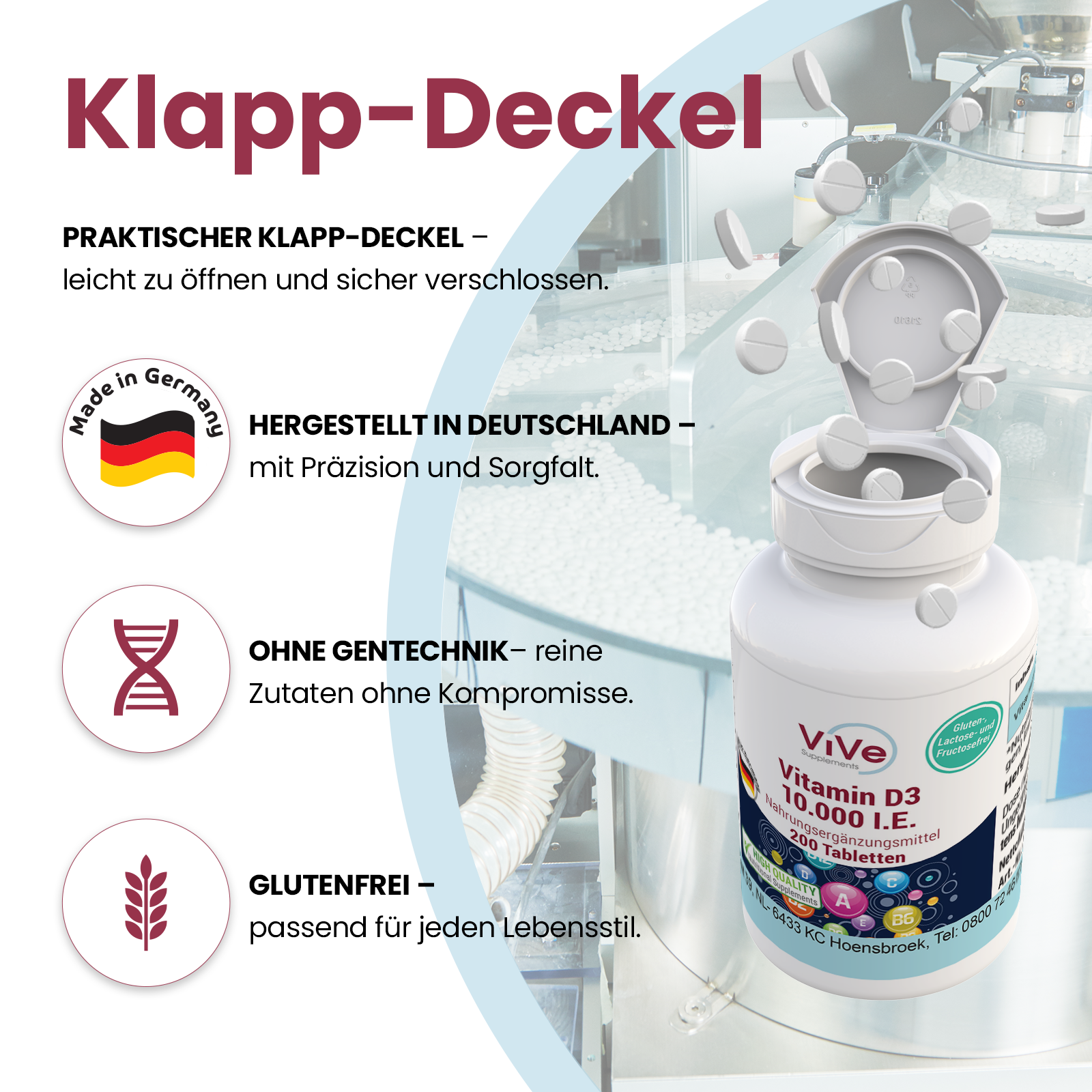 Vitamina D3 10.000 U.I. - 200 compresse | Vive Supplements