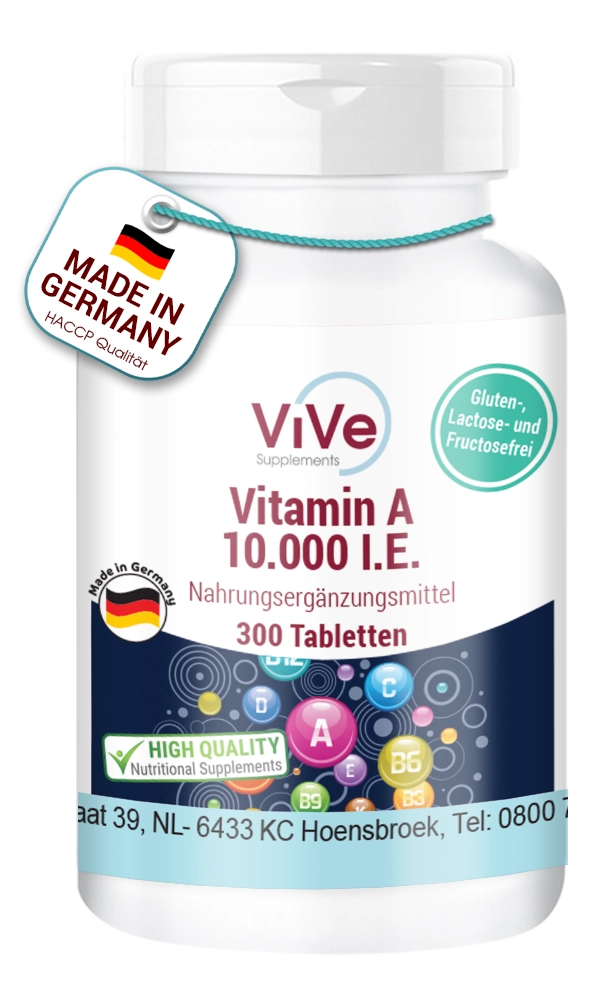 Vitamin A 10.000 I.E. 300 Tabletten | Vive Supplements Vitamin A 10.000 I.E. 300 Tabletten | Vive Supplements