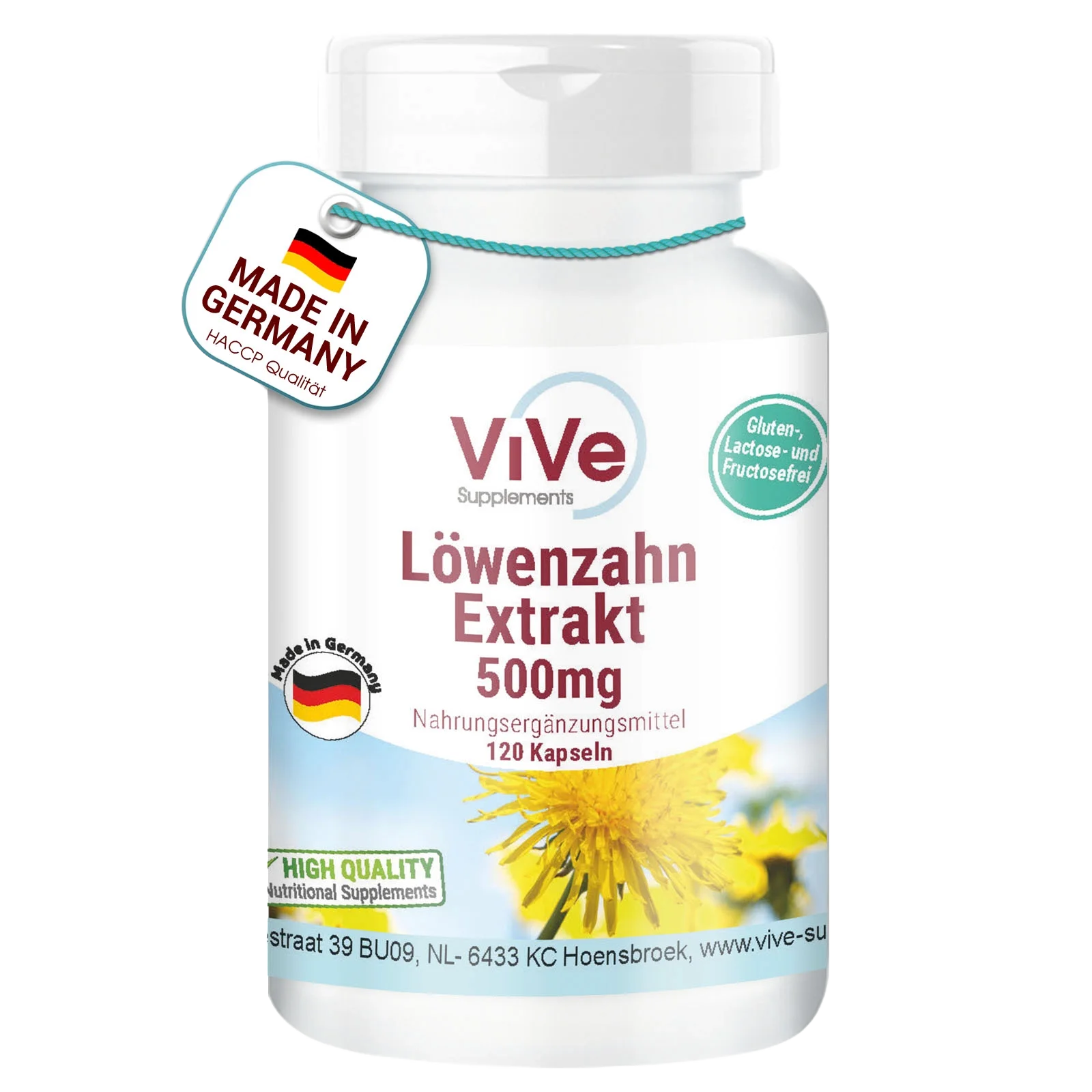 Löwenzahn-Extrakt 500mg - 120 Kapseln - Sale- MHD 01/25