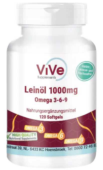 Leinöl 1000mg Omega-3-6-9 | Vive Supplements Leinöl 1000mg Omega-3-6-9 | Vive Supplements