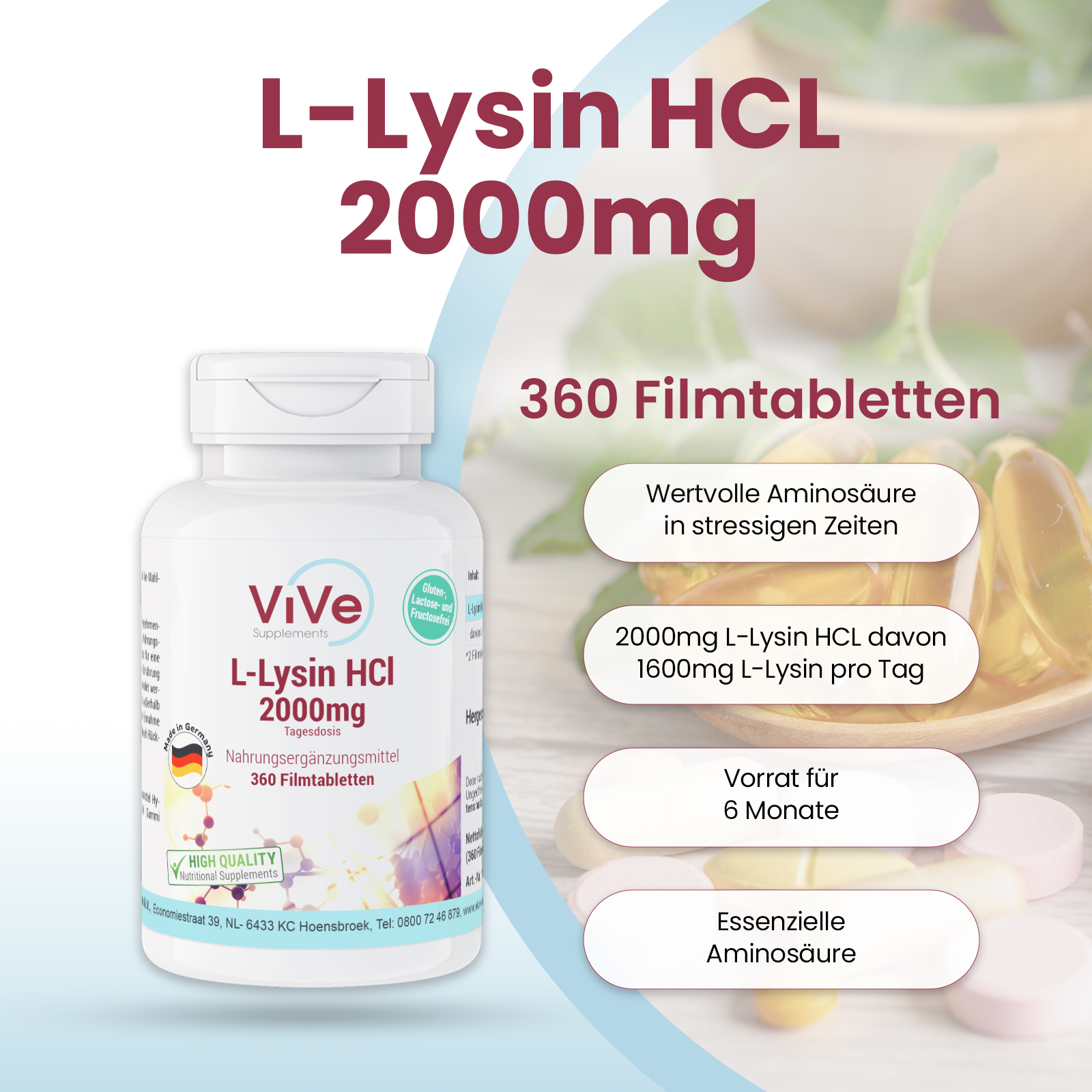 L-Lysin HCl 2000mg